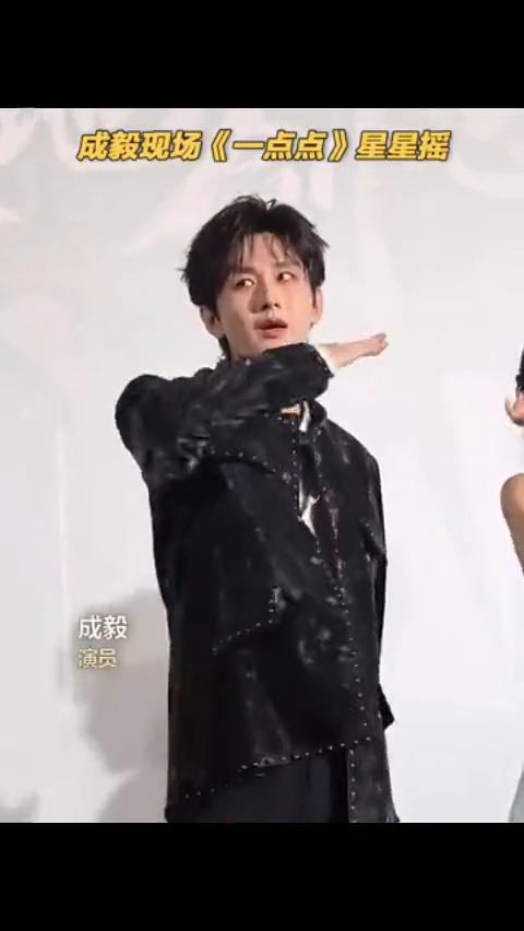 成毅现场《一点点》星星摇。
成毅。