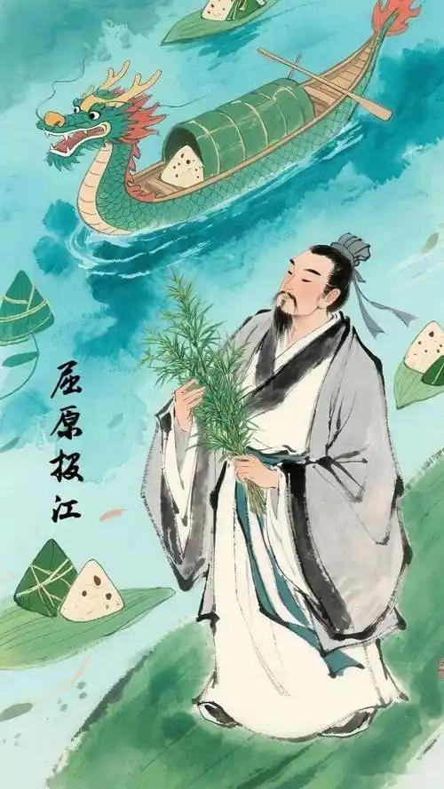 念奴娇·端午
榴花照眼，
正蒲艾香绕，
端午佳节。
竞渡龙舟波浩渺，
鼓角声声催