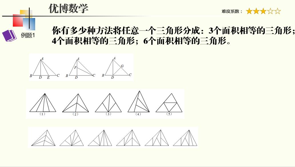 面积问题还真是小学数学的一个难题。
这几天给一个孩子讲解面积问题，我认为这个孩子