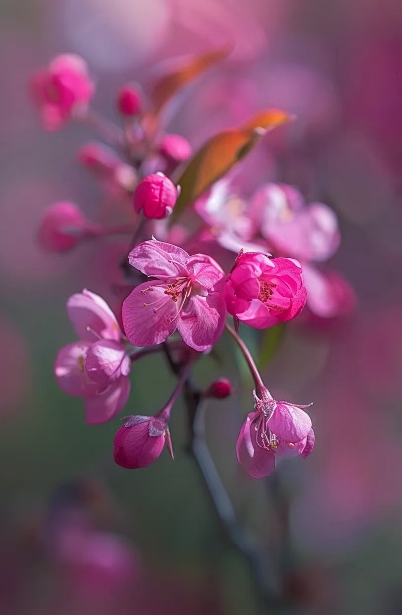 #旅行[超话]#海棠不惜胭脂色，独立蒙蒙细雨中。爱惜芳心莫轻吐，且教桃李闹春风。