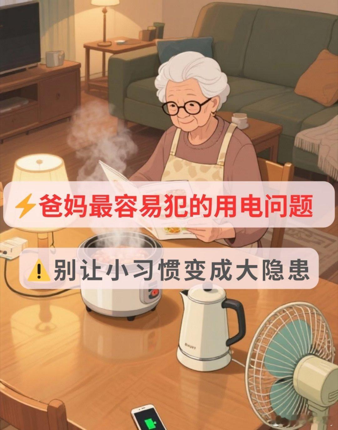 家里长辈用电，很多危险往往都藏在不起眼的小习惯里。他们总觉得电器用了几十年，不会