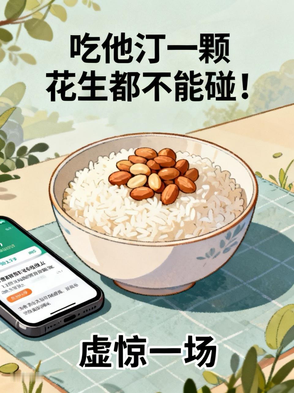 正美滋滋地刷着手机，突然弹出一条推送：“吃他汀一颗花生都不能碰！”

我筷子夹着
