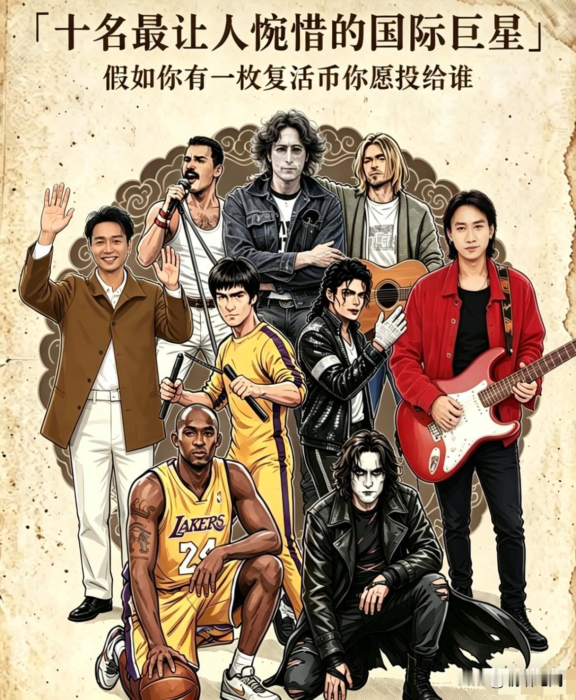 假如真有一枚复活币，你会投给谁？

1. 张国荣（左一）：华语乐坛影坛的绝代风华