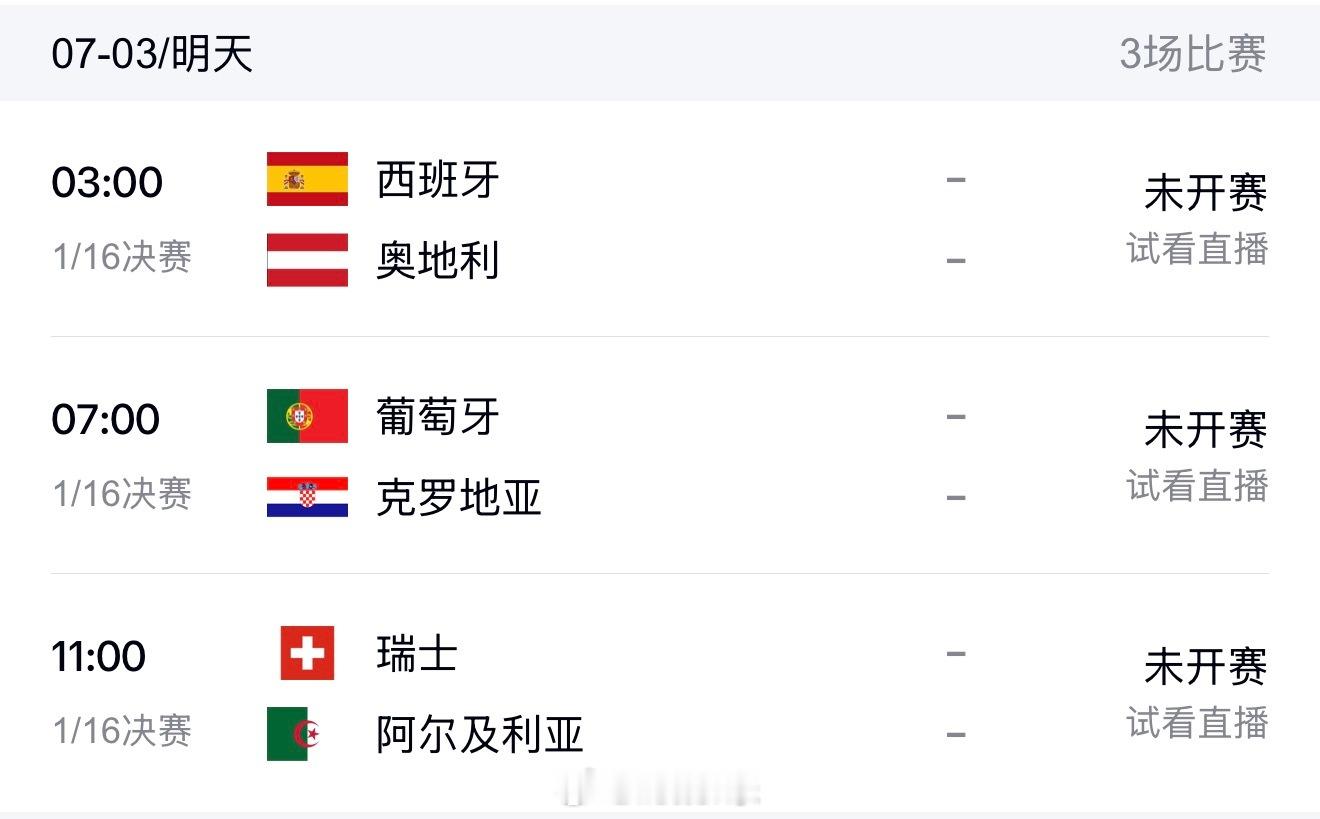 葡萄牙VS克罗地亚前瞻明天这两场比赛太值得一看了但是3点我肯定爬不起来，7点的C