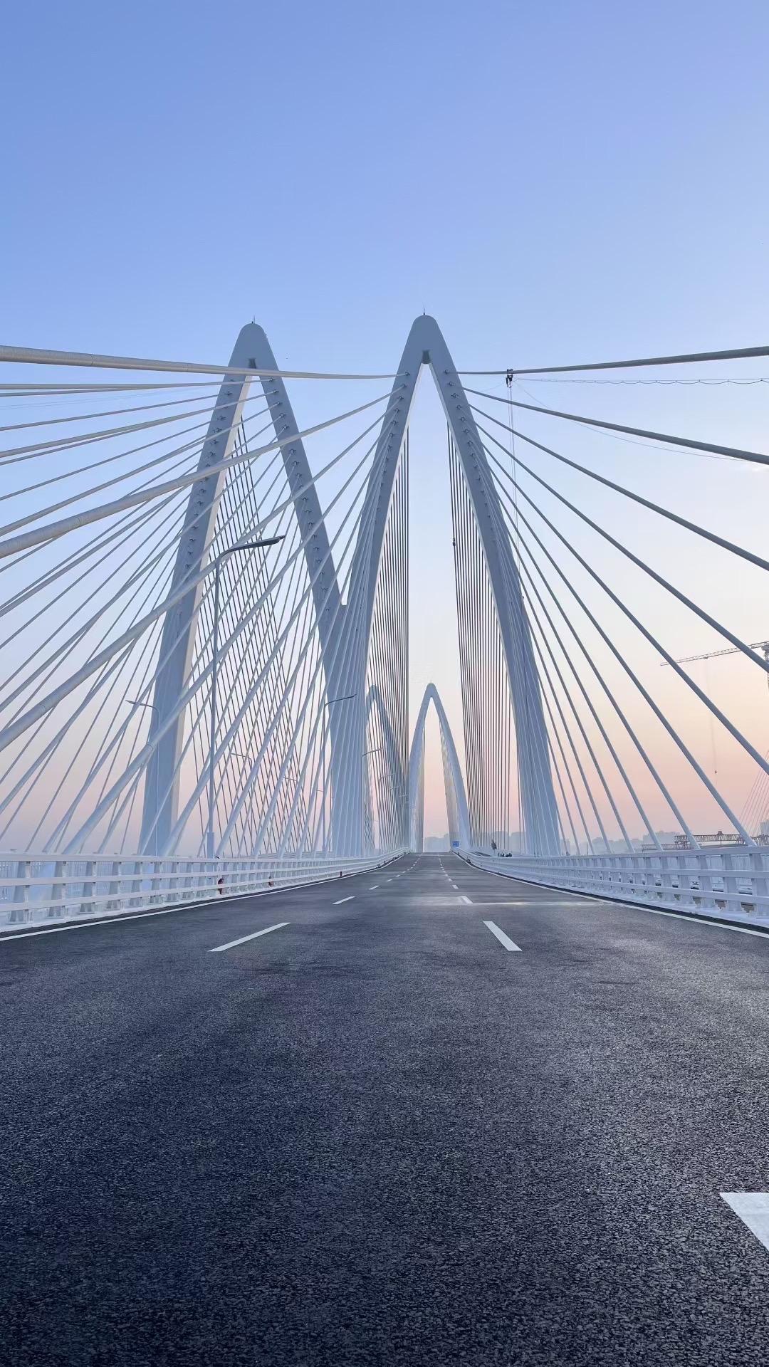 涪江六桥～通车在即
采用荷花瓣造型 钢混组合索塔，
国内首次应用“钢塔+索鞍”公