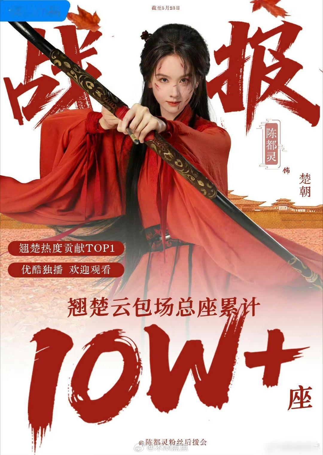 陈都灵粉丝翘楚云包场累积突破10w+，大女主丝扛剧捏