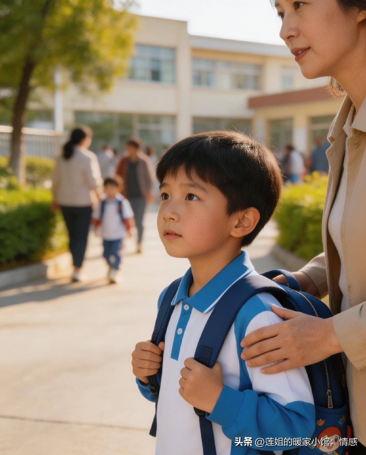今天是九月开学第一天，心里又激动又感慨，早早起床专门送我家小外孙上学。
 
一转