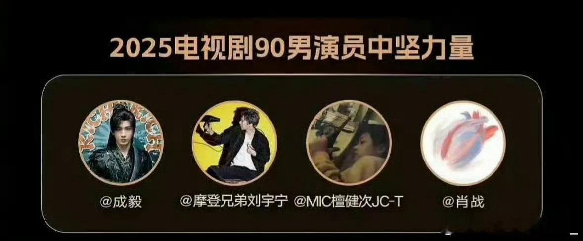 新浪娱乐评选90男演员中坚力量：成毅、刘宇宁、檀健次、肖战 ​​​