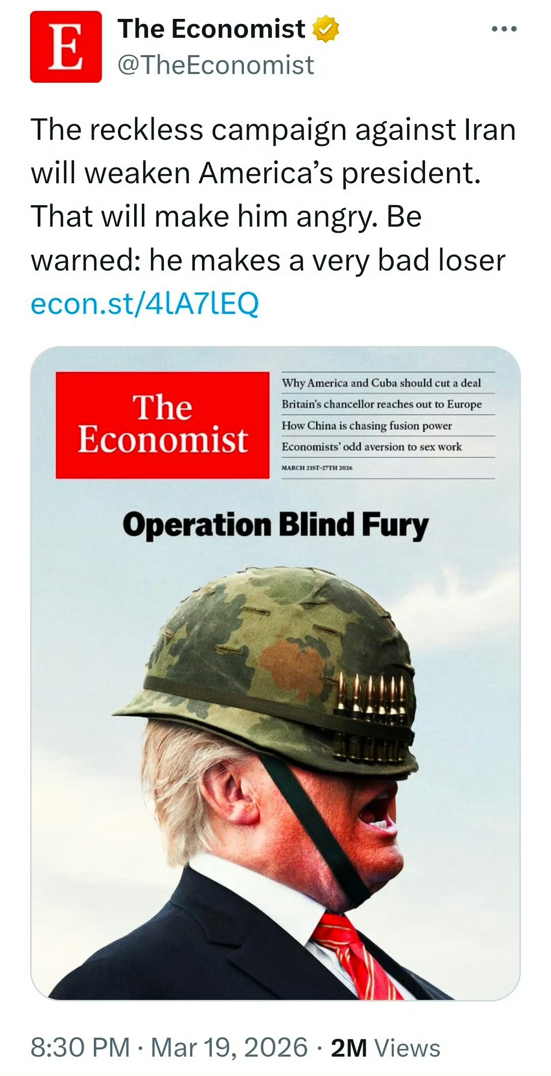 特朗普对伊朗的鲁莽行动将输得很惨！特朗普见高市早苗提偷袭珍珠港特朗普要求日本就伊