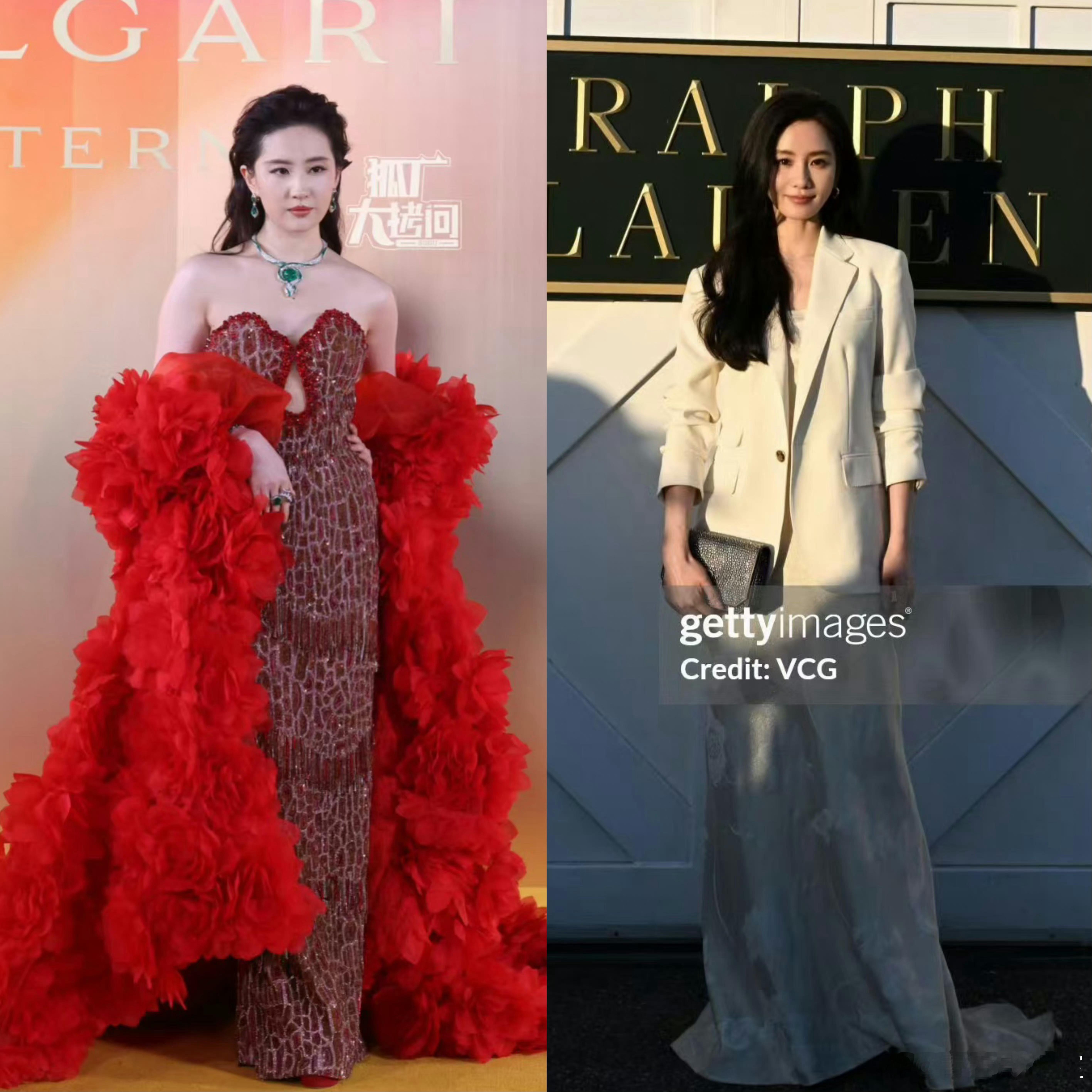 #刘亦菲把3000朵花穿在身上# 刘亦菲把万宇航返聘了，所以刘亦菲现在和刘诗诗是