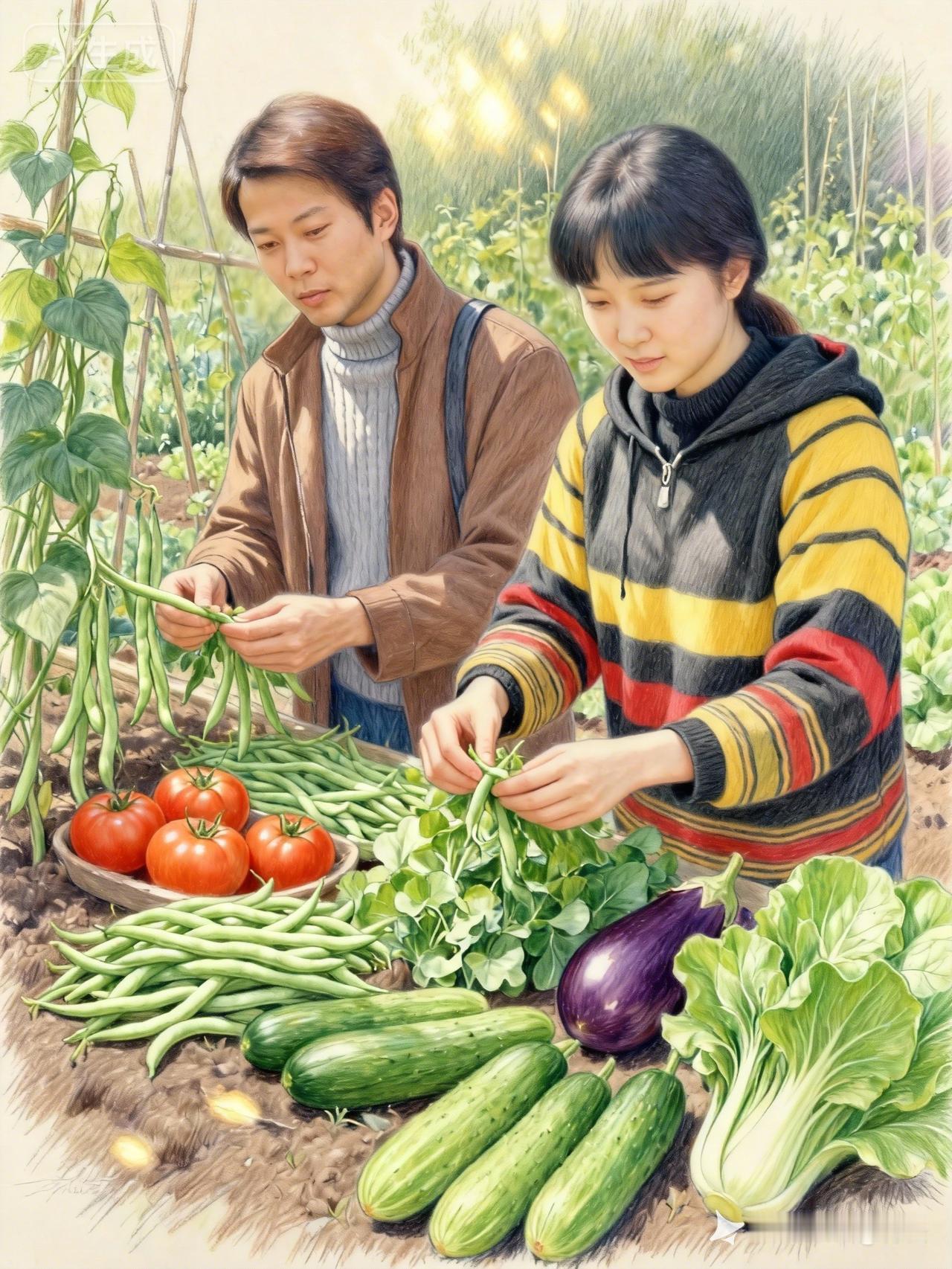 和心爱的人一起种菜，享受亲手采摘的乐趣！🌿🍅🥕