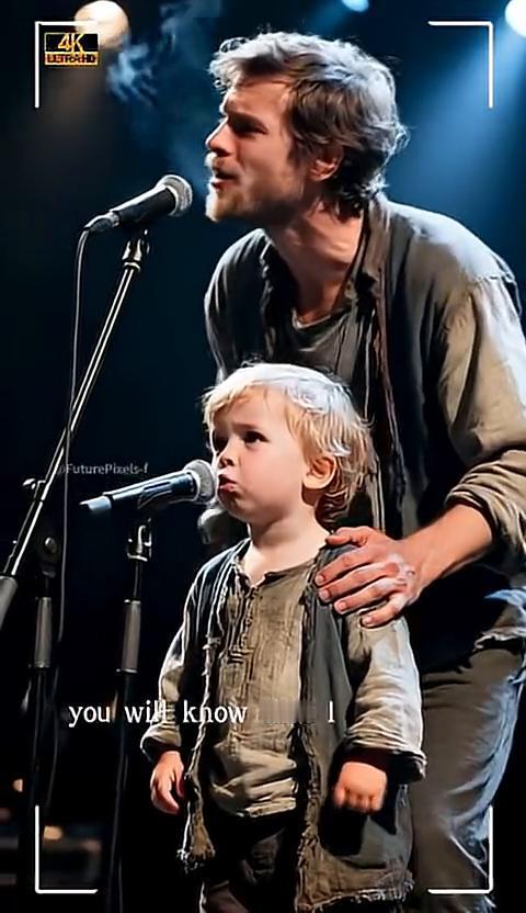 Father and son performing together，A ver