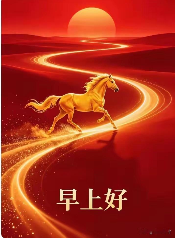 金马奔腾，迎着朝阳，早安世界！