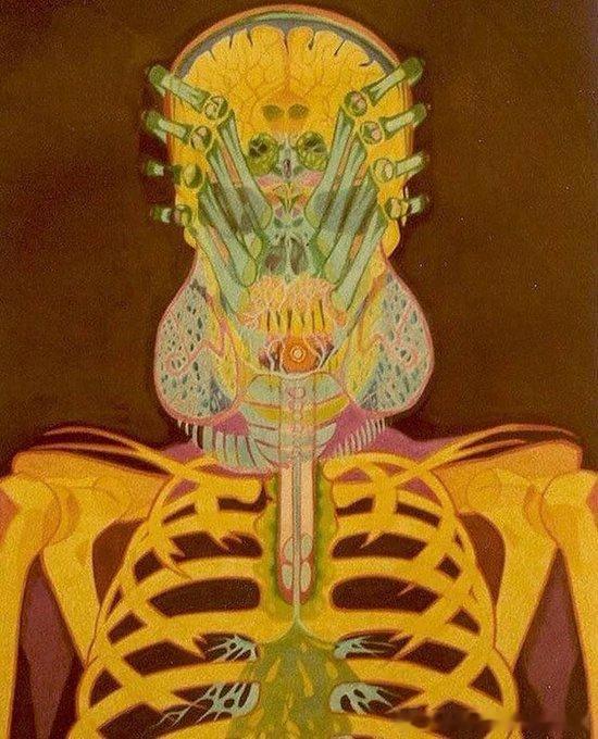 乔·佩塔尼奥为电影《异形》（1979）创作的抱脸虫概念艺术 ​​​