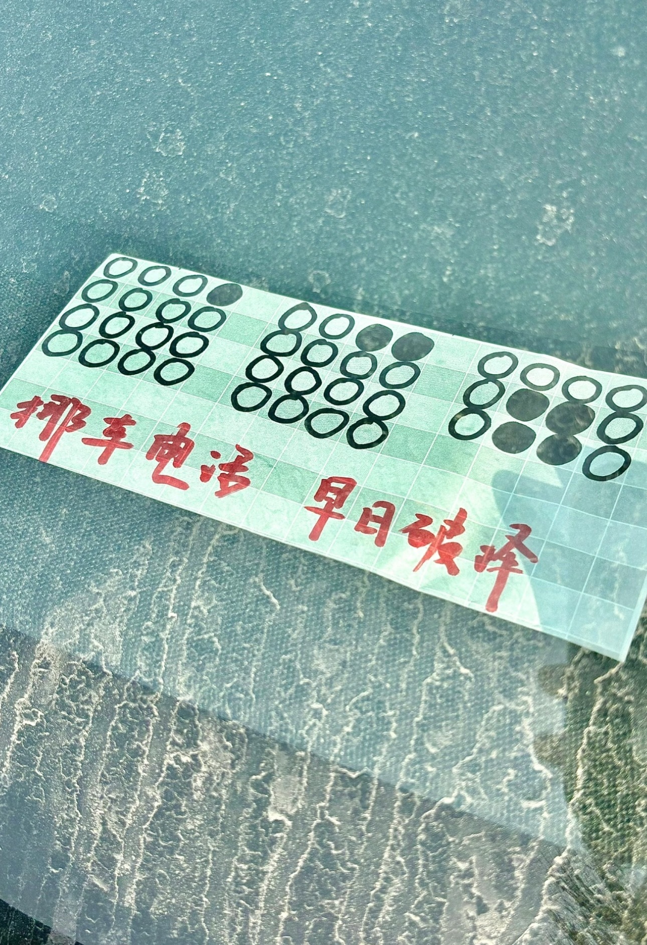 大哥真的不担心车被砸么？这写的是啥啊谁能破解出来…… 