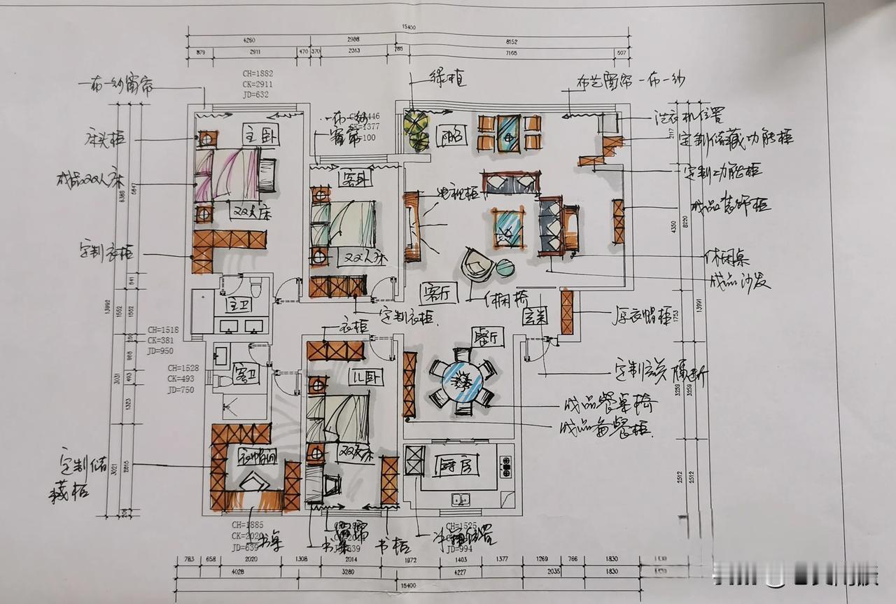 室内设计方案还是手绘过瘾。[大笑][大笑][大笑]平面方案敲定 布局图平面 炸裂