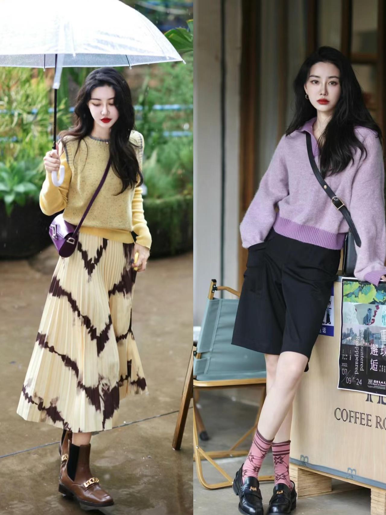 降温后，“毛衣+半身裙”又火了，时髦又减龄，更适合小个子！
毛衣与半身裙的搭配，