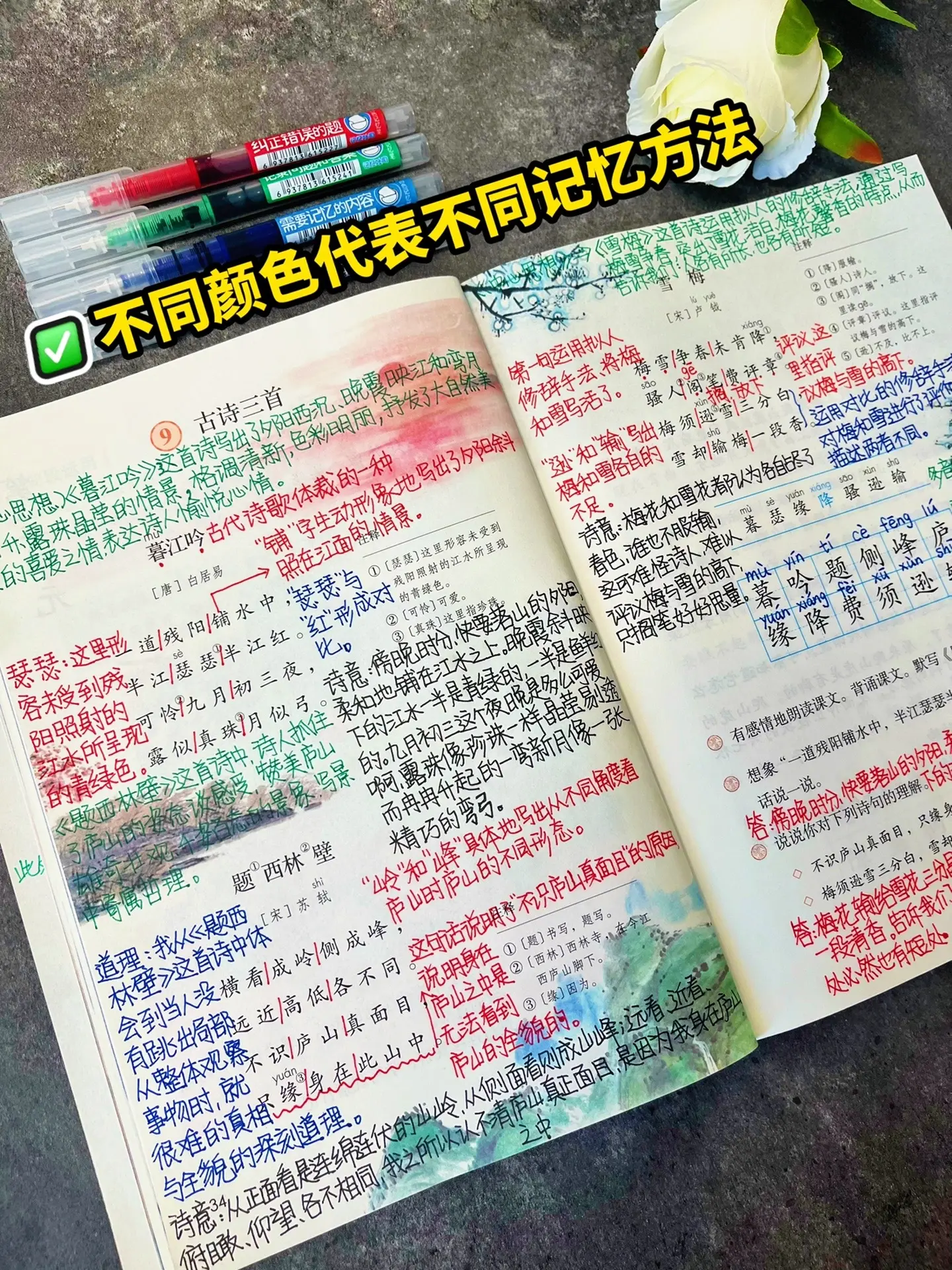 尖子生都在用的四色记忆笔！每学期都会给孩子安排了四色记忆笔，高效快速记...