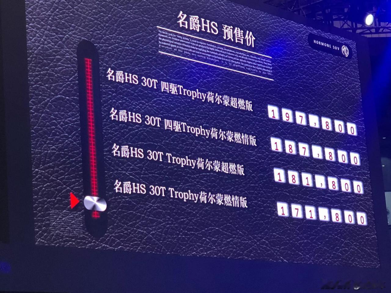 名爵HS 国产四驱豪华小钢炮顶配不到20万，良心配置[赞]