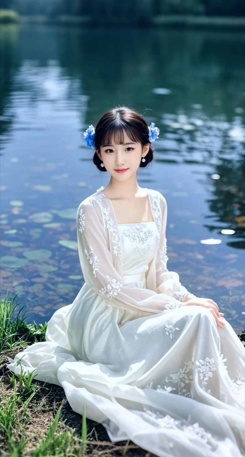 AI扩图 AI湖畔汉服照