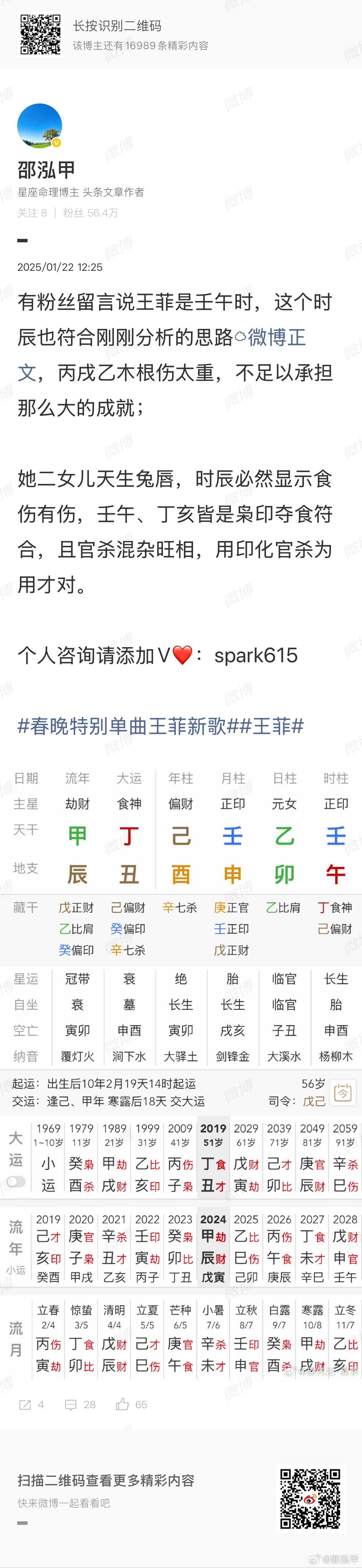 王菲生日戴了老王帽人这辈子要想有点成绩，一定得运好，不然都是白搭，王菲的大运就不