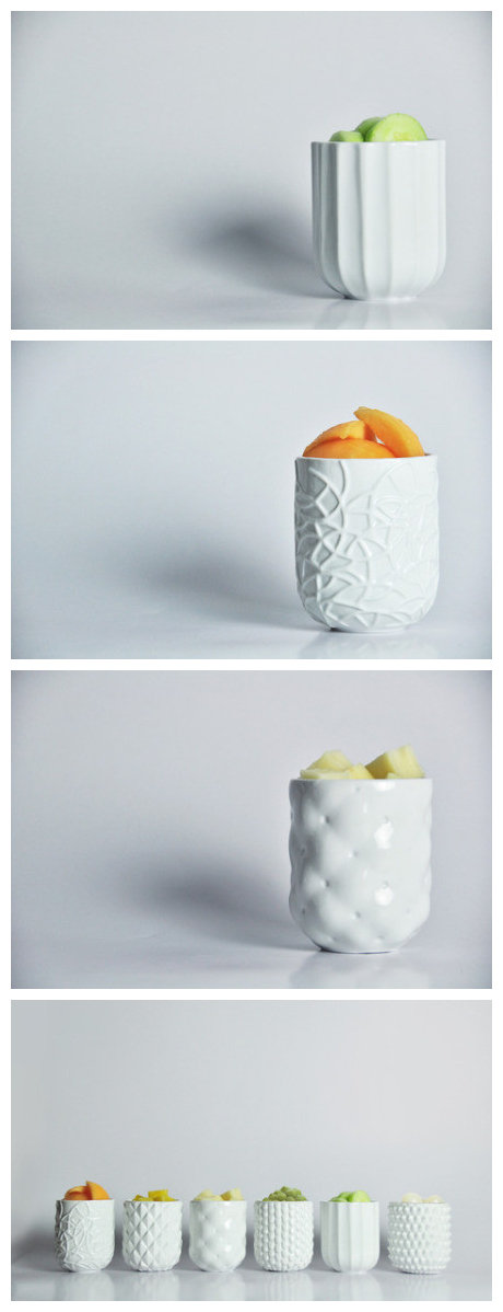 果蔬纹理创意杯子，by ViiCHENDESIGN。 