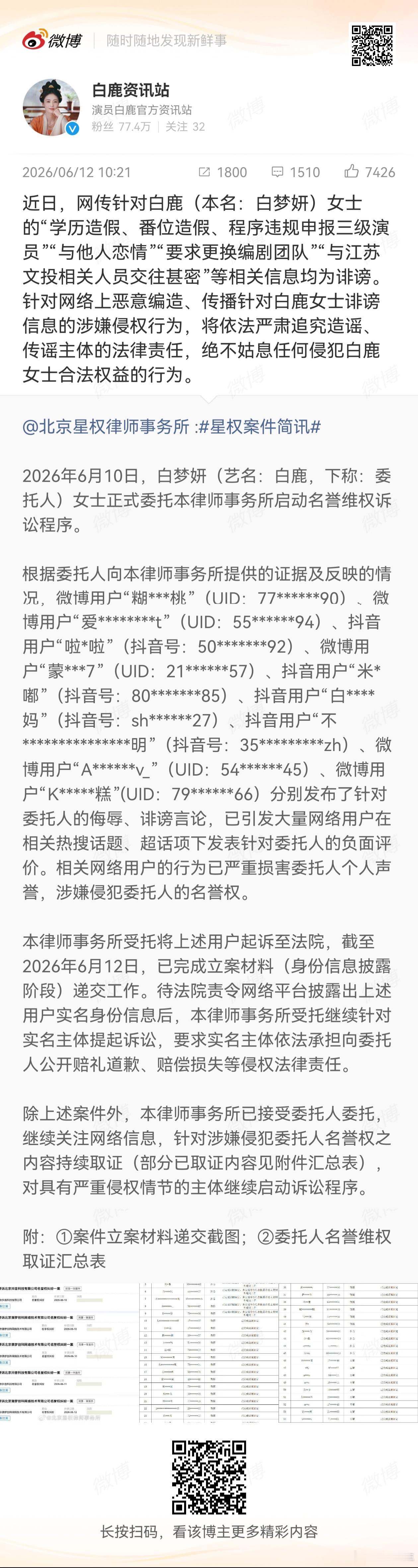 白鹿方对蒙淇淇完成证据固定别信一面之词！取证完成，所谓"特权换编剧"指控无实锤，