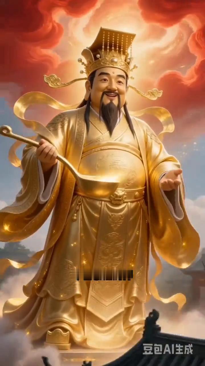 福门开出财神至，金银入库。福满天地，勾引财神，只求家中金玉不足。岁岁安门，纳福财