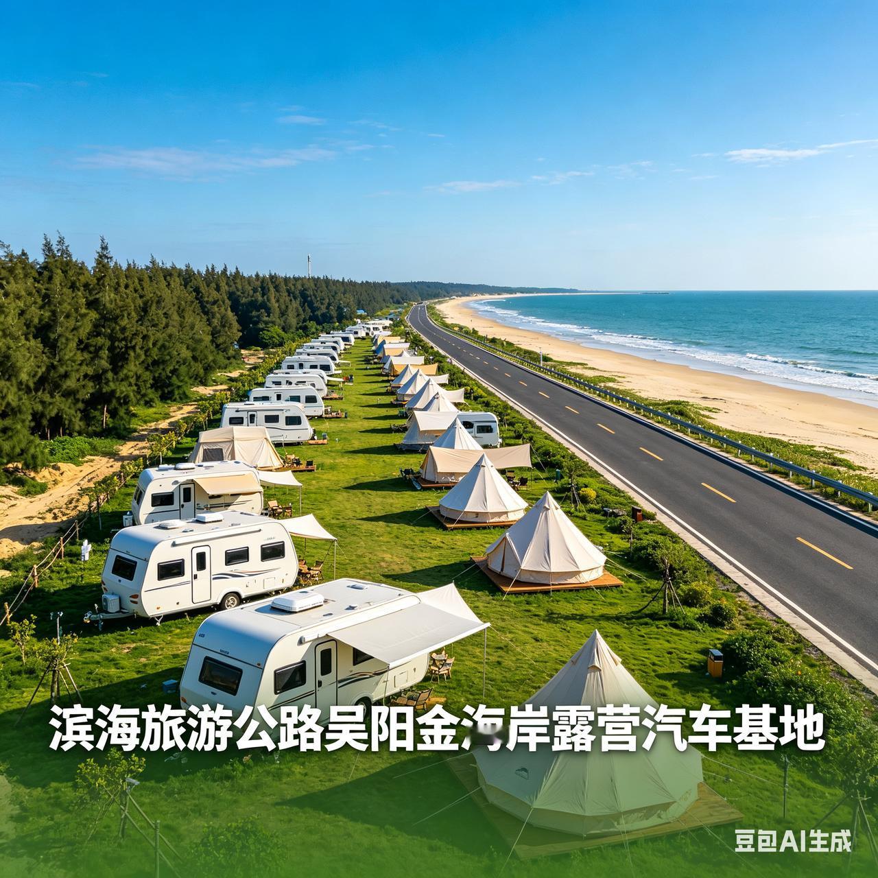 吴阳金海岸规划建设汽车露营基地，设置房车停靠、帐篷露营、滨海休闲等功能区，完善配