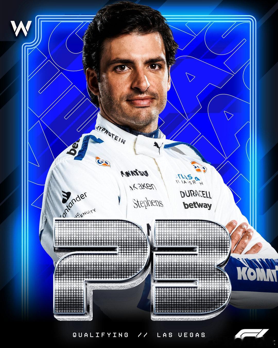 VAMOS!👏塞恩斯拉斯维加斯正赛将从P3起步！  cr：F1世界锦标赛 