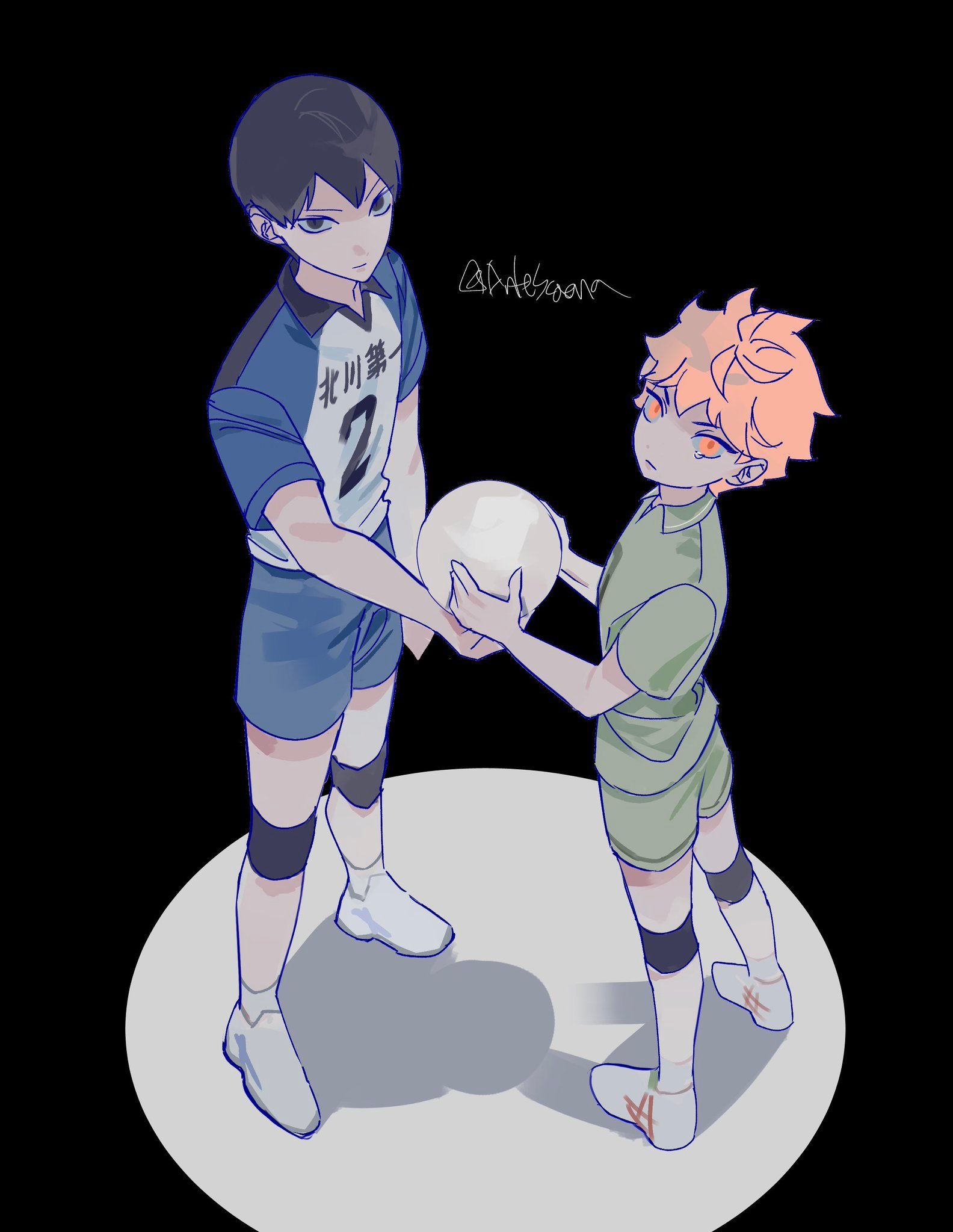 排球少年影日 日向翔阳和影山飞雄真的太好看了.[哇]绘：AnteScaena ​