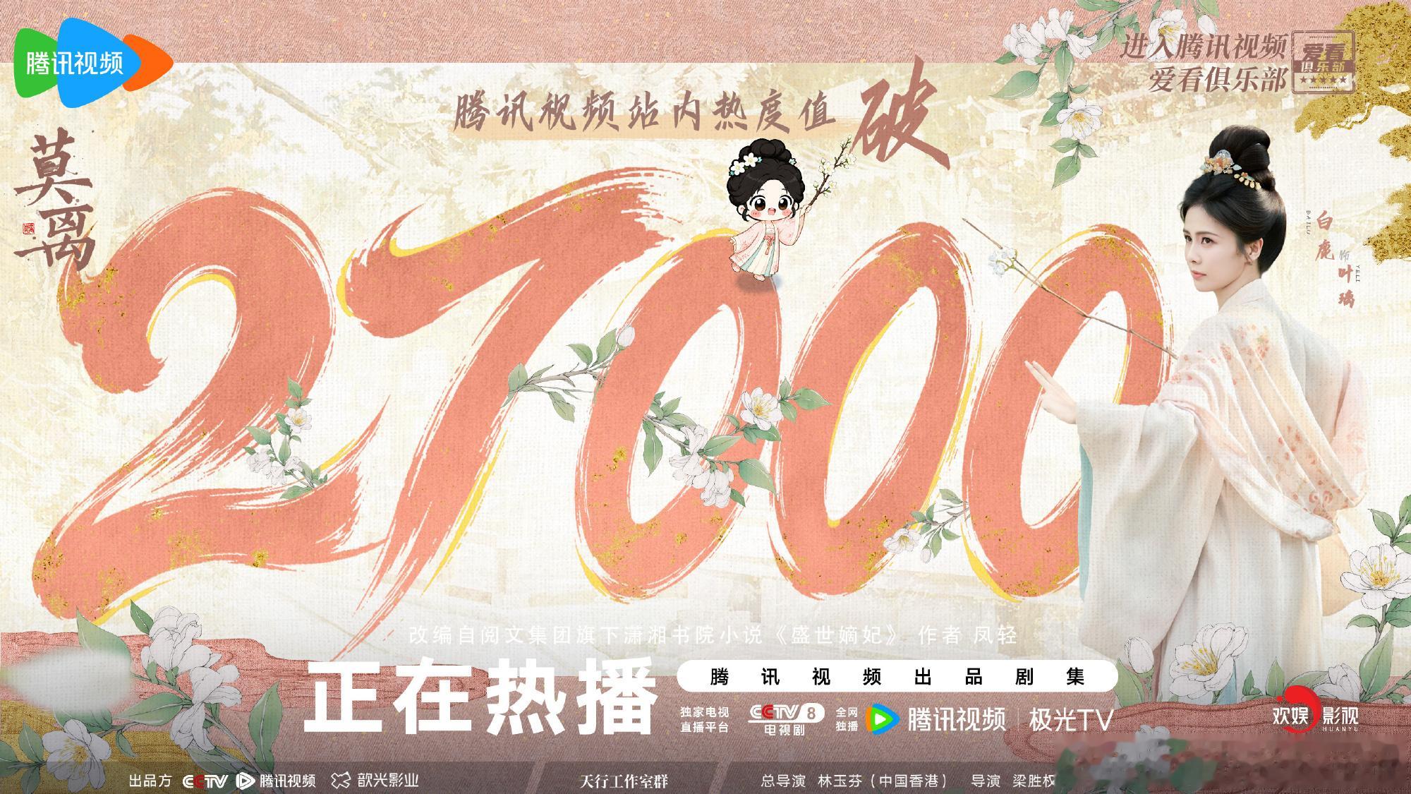 莫离热度2026年6月开播的《莫离》站内热度突破27000，开播首日热度波动剧烈