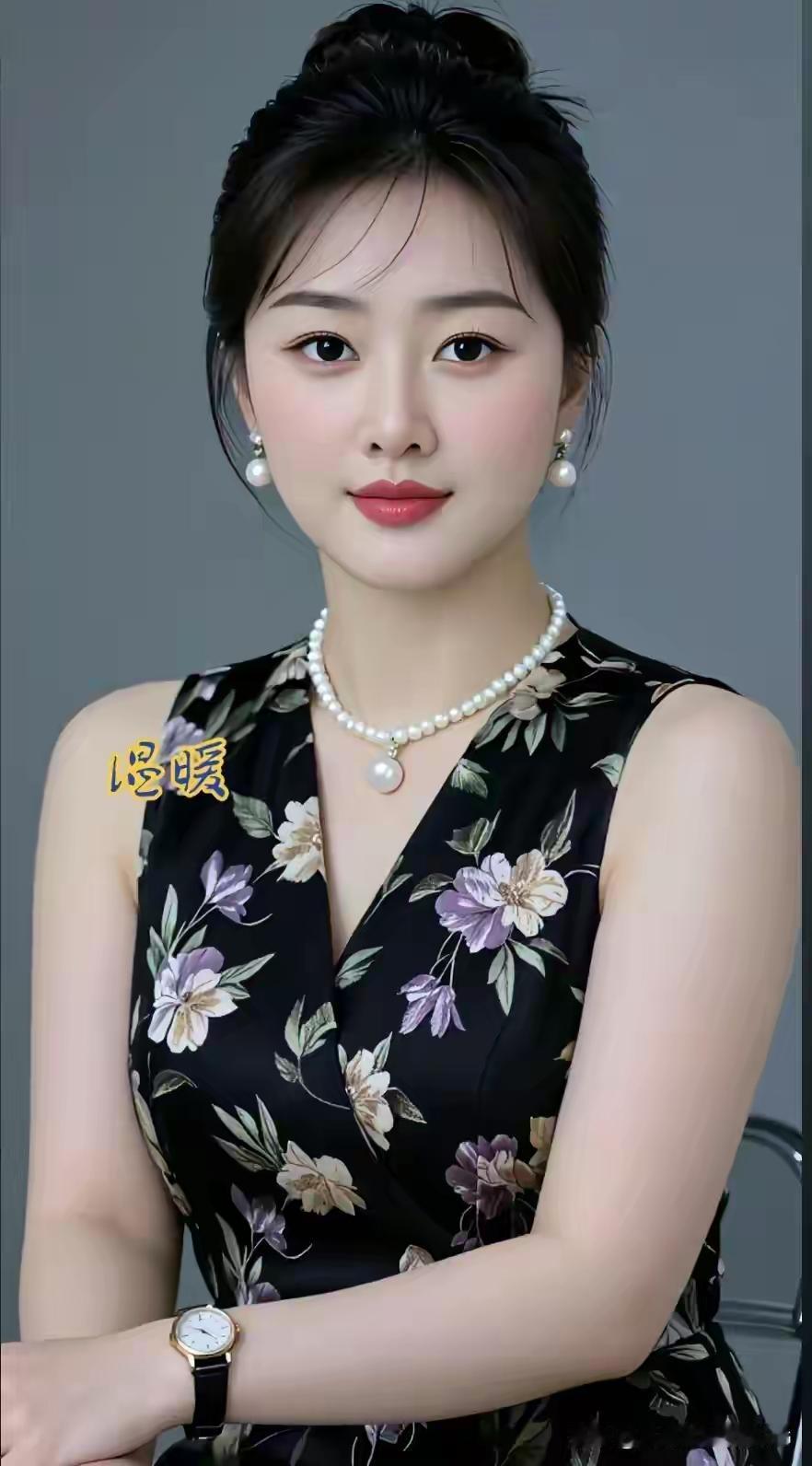优雅黑裙搭配珍珠饰品，尽显女性魅力！💄👗✨