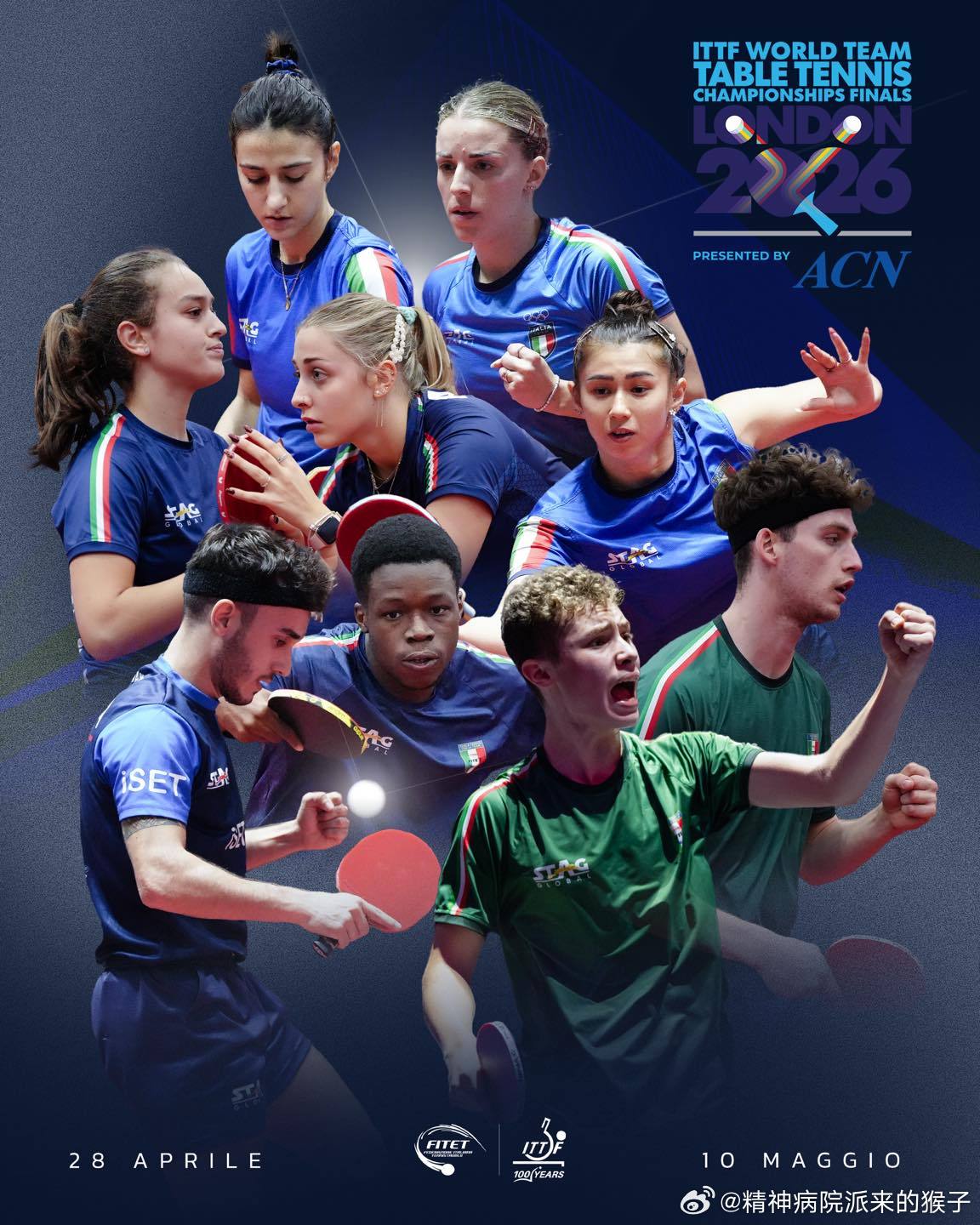 意大利队2026年伦敦团体世乒赛参赛名单🇮🇹15岁的法索入选男团：穆蒂、奥耶