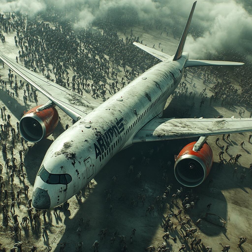 你搭乘的空客A350降落后，发现地面全是丧尸，你会怎么办？#飞机 #空客a350