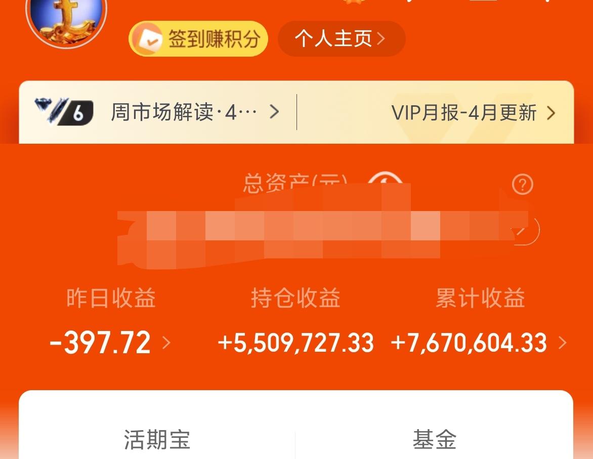 昨天基金收益-0.03W+，累计收益767W。
昨天指数收红，但是收益，却是绿的