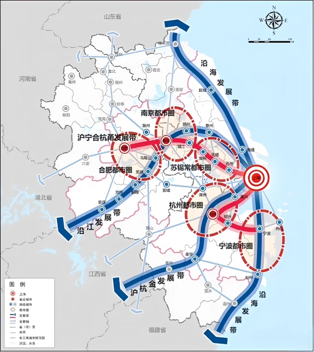 长三角的六个都市圈，虚虚实实