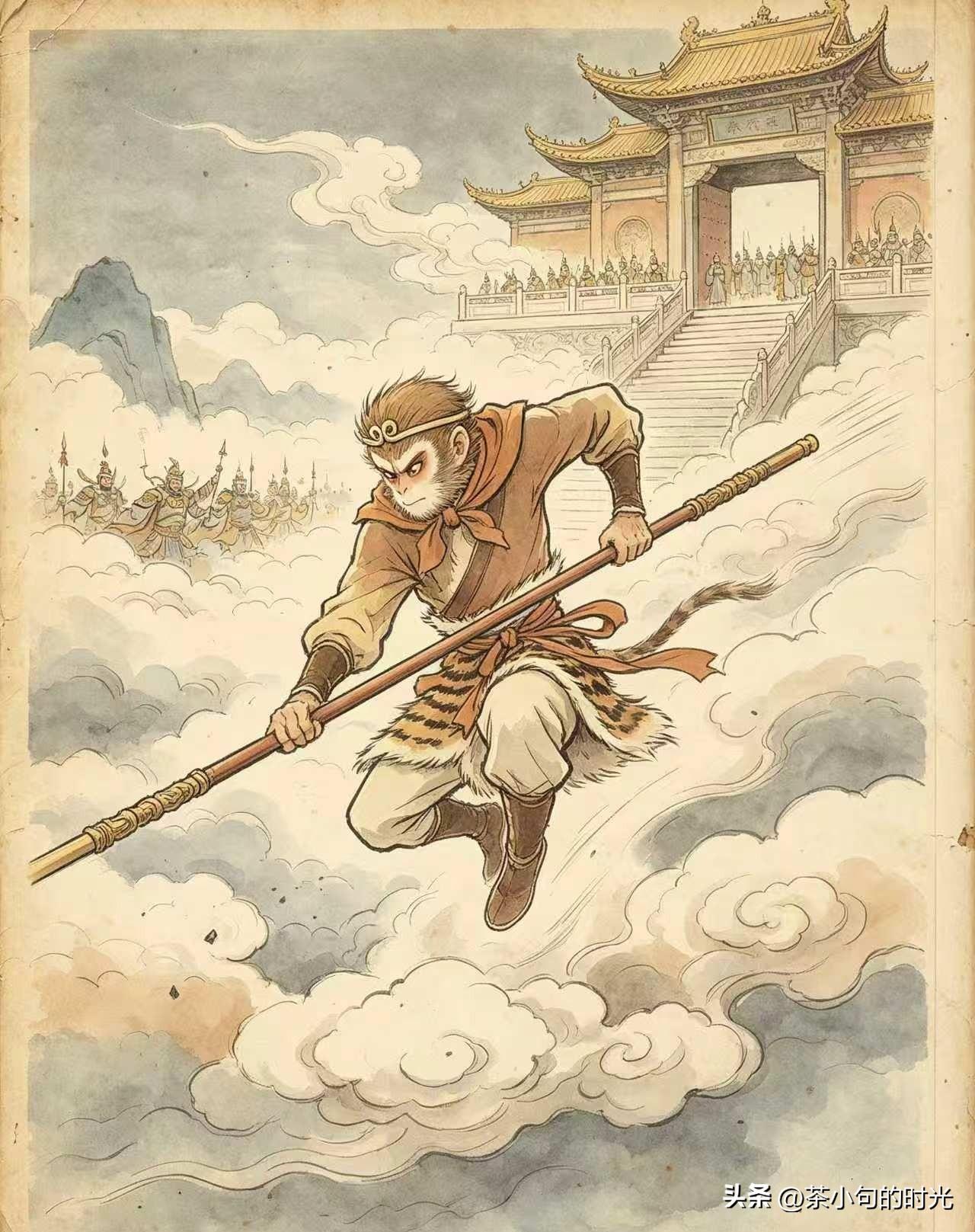 悟空回花果山做了一件意想不到的事…
原文写悟空学了本事回到花果山，第一件事不是找