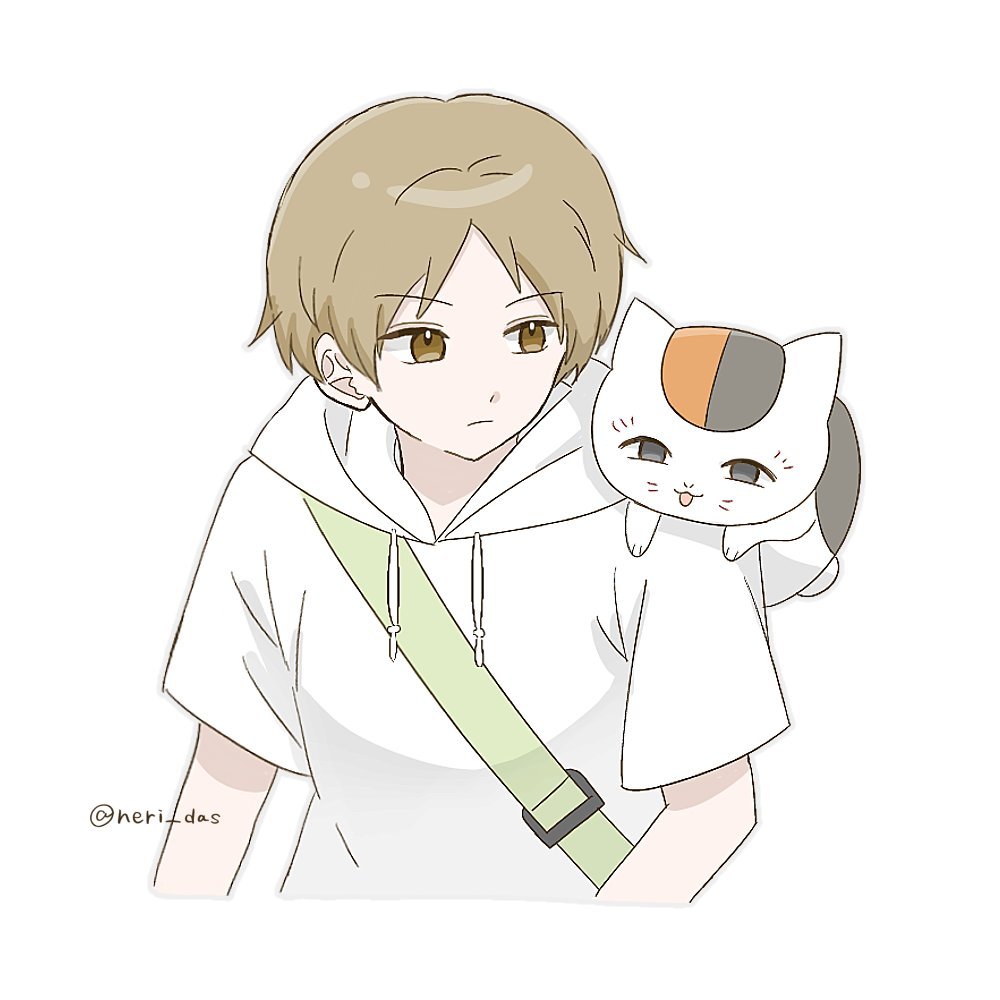 夏目友人帐动漫追番团 我也好想有猫咪老师当睡枕.[哇]绘：neri_das宿舍一