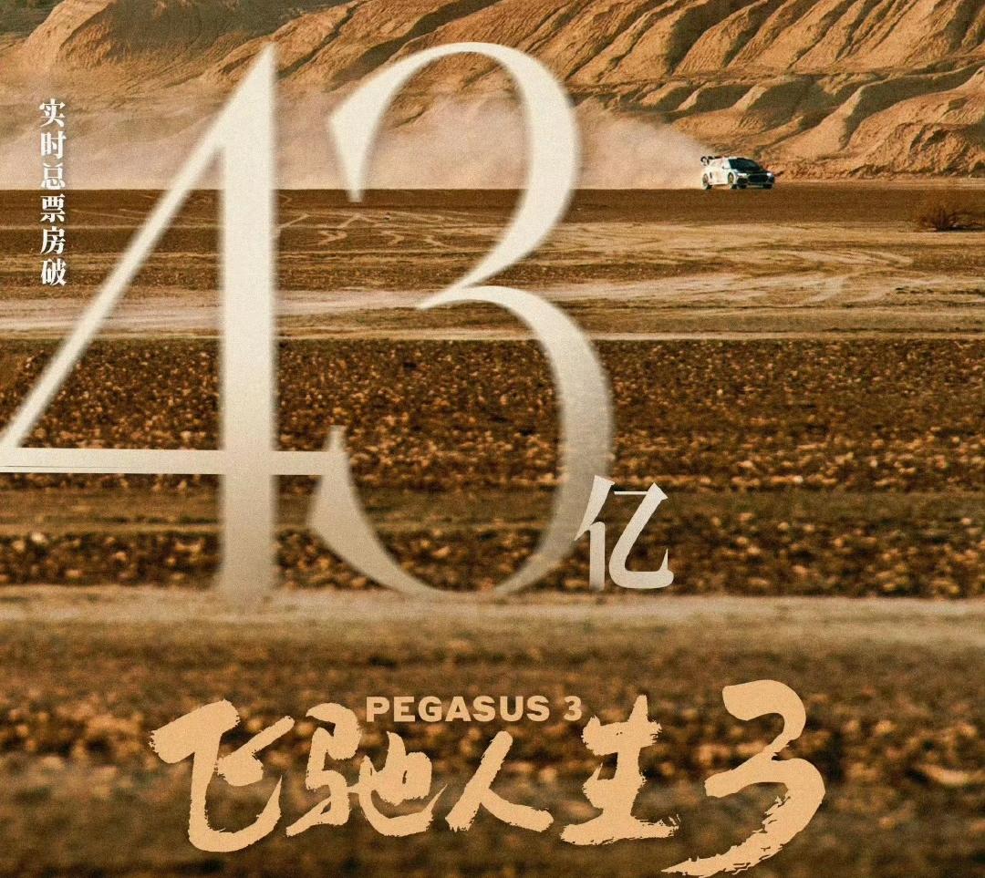 《飞驰人生3》票房破43亿了！
这是近3年唯一一部破40亿的真人电影。
也是飞驰