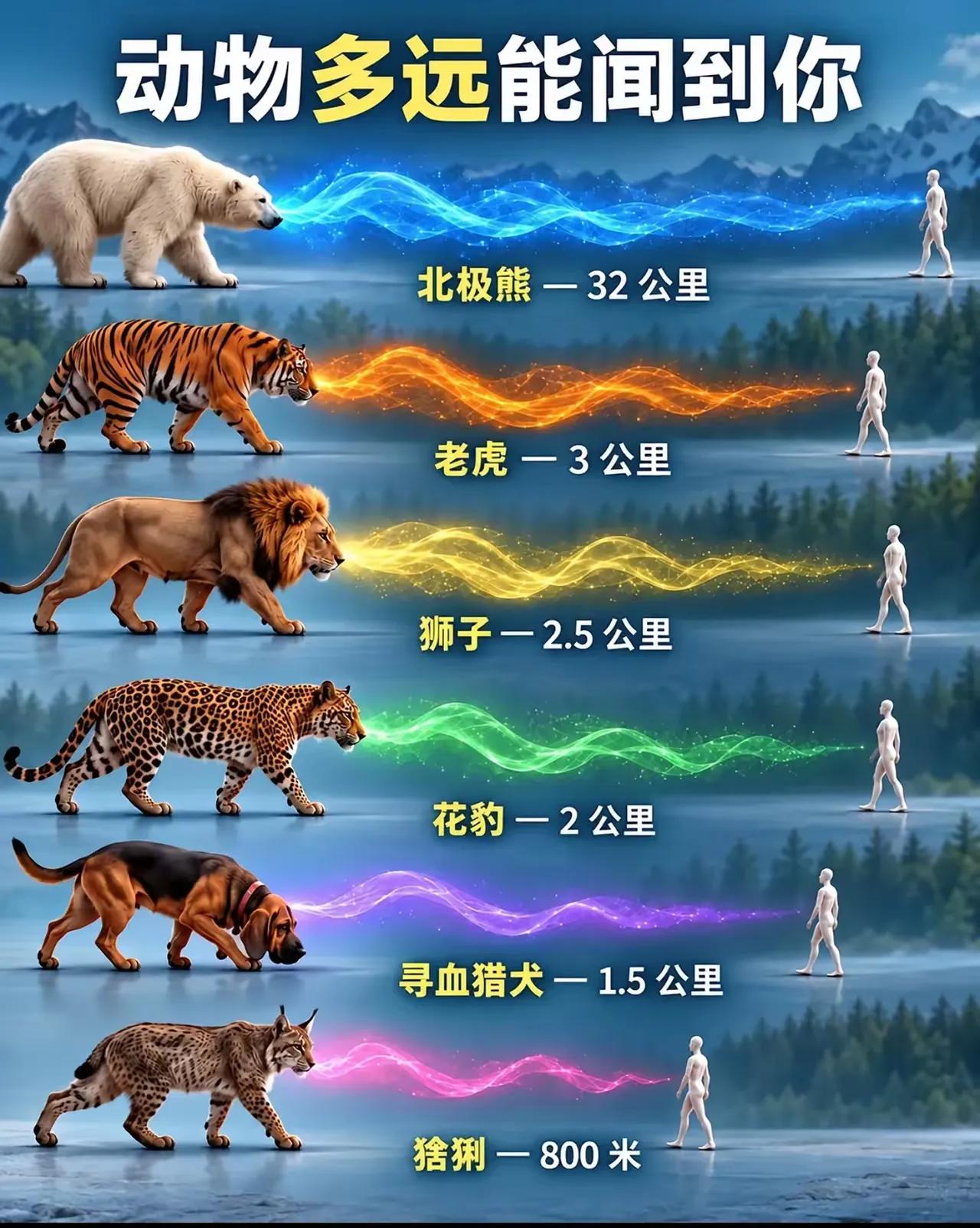动物多远能闻到你？第一名太夸张了，32公里！北极熊拥有动物界顶尖的嗅觉，最远可以