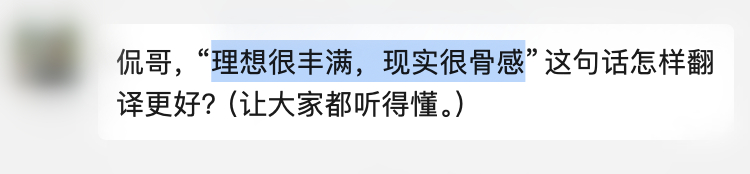 我觉得可以是：Dreams are sexy, but reality is m