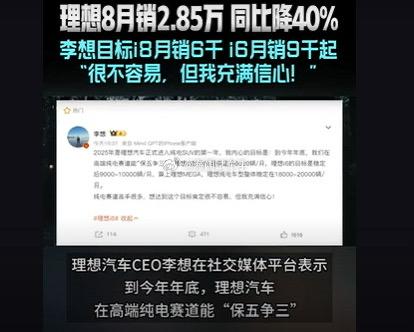 理想的8月销量~~~现在还发布周销量排行榜吗？？？