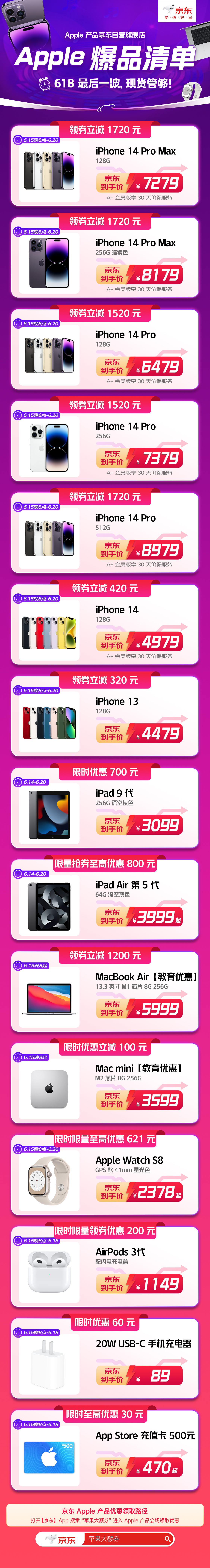 紧急插播！等等党想要的大优惠🈶了京东618Apple产品最后一波大额券攻略，i
