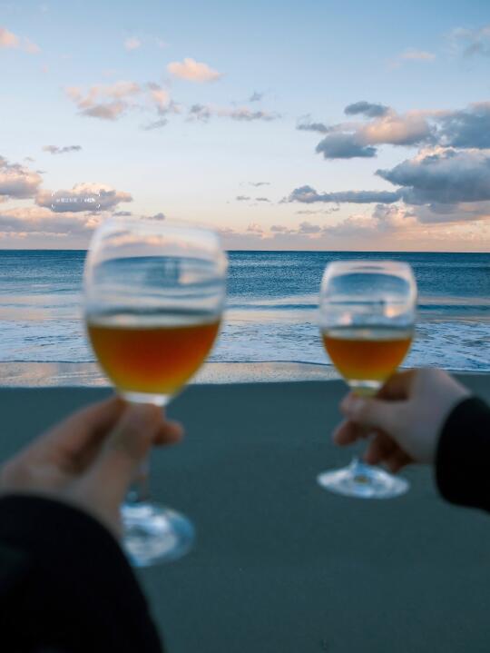 在海边碰杯 🥂