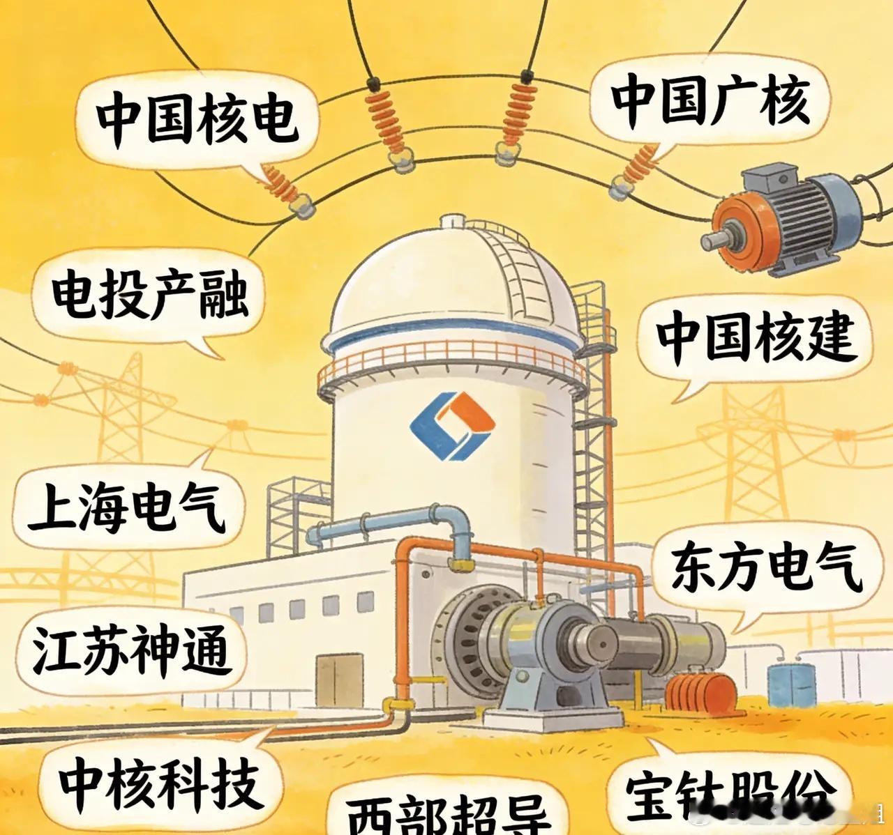 核电板块，对10家重点企业进行了分析，具体信息如下：1. 中国核电：国内核电运营