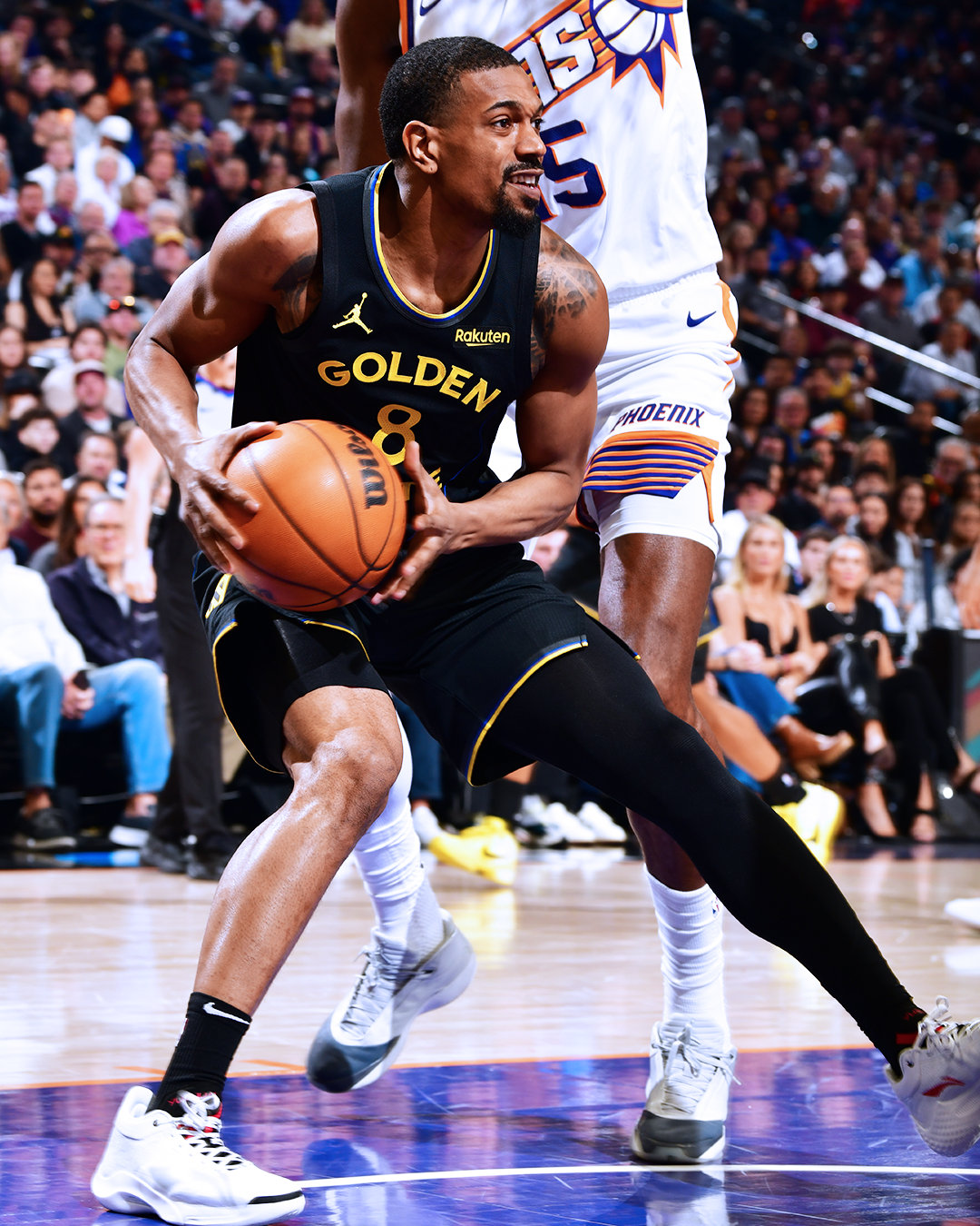 上半场结束，勇士59:55太阳；斯宾塞15分，桑托斯11分，梅尔顿10分，佩顿二