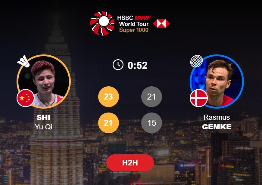 2026年马来西亚羽毛球公开赛 男单 1/16赛 石宇奇(1) 23-21 21