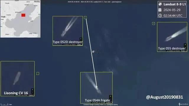“辽宁”舰在渤海“摊煎饼”，还与055万吨大驱合练。

根据最新的卫星照片显示，