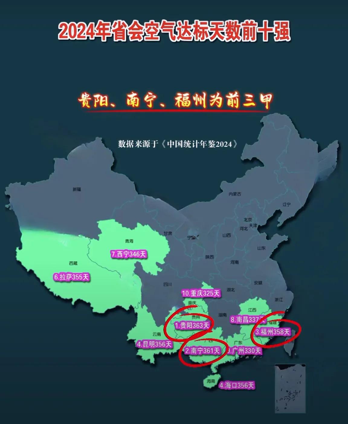 又到秋冬季，大家更加关心空气质量，那么盘点一下，哪些省会级城市的空气质量占优呢？